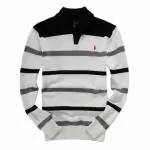 polo pulls hommes manche longue boutique mode reduction affaires blanc gris